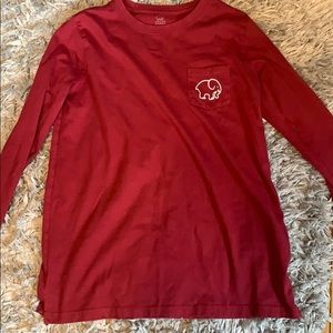 long sleeve maroon volleyball crew neck